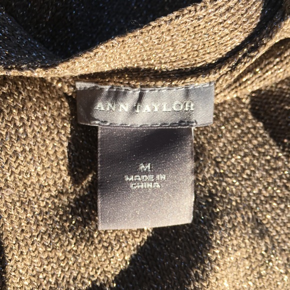 Ann Taylor tan shimmer button cardigan sweater - Picture 6 of 6